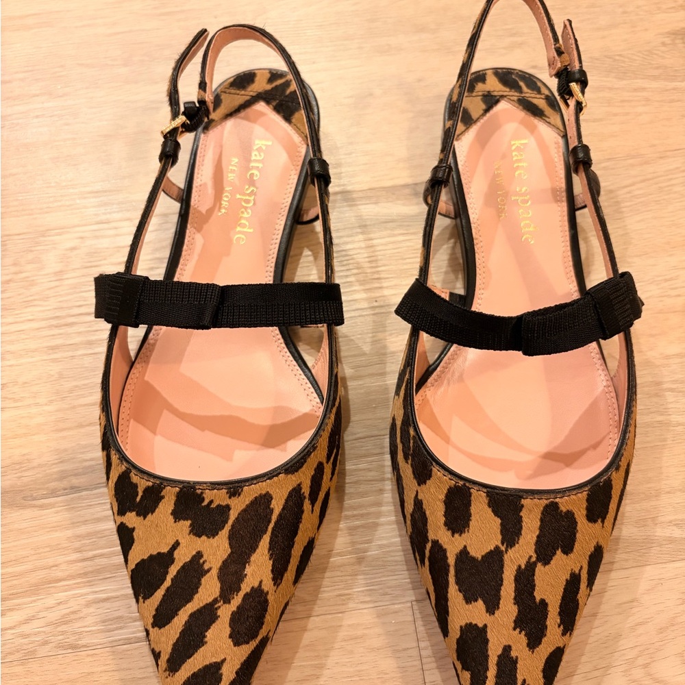 Kate Spade Leopard Print Slingback Flats